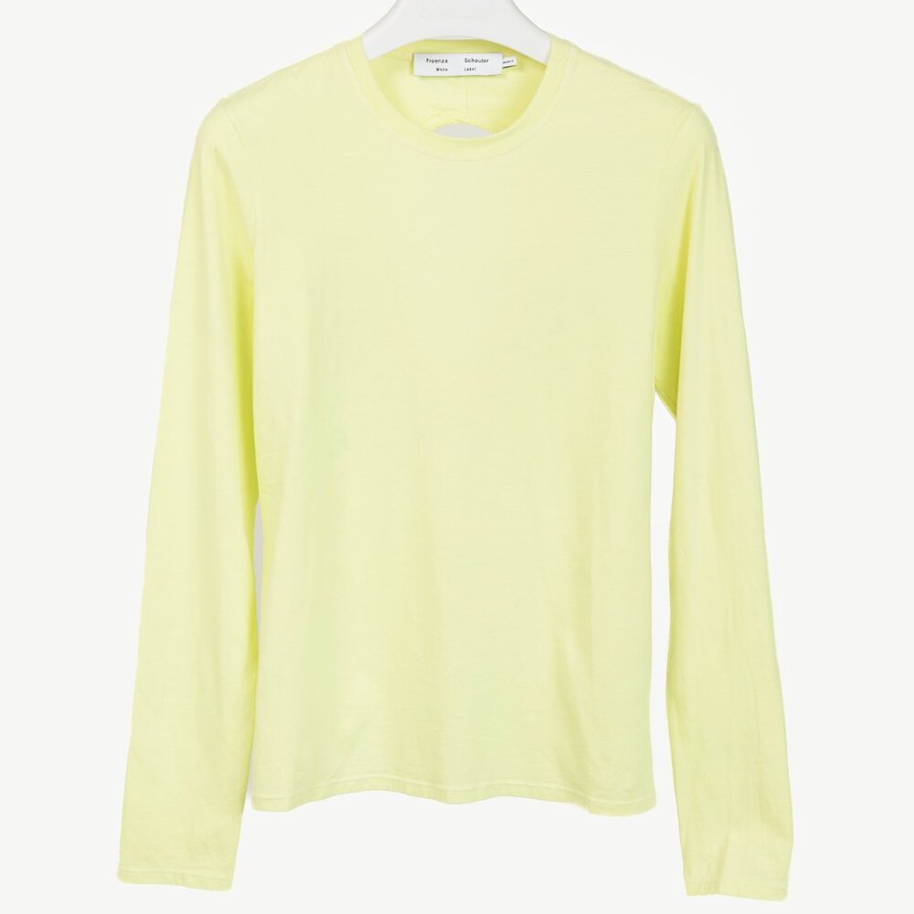 Proenza Schouler White Label Yellow Jersey Cutout-Back Long-Sleeve T-Shirt